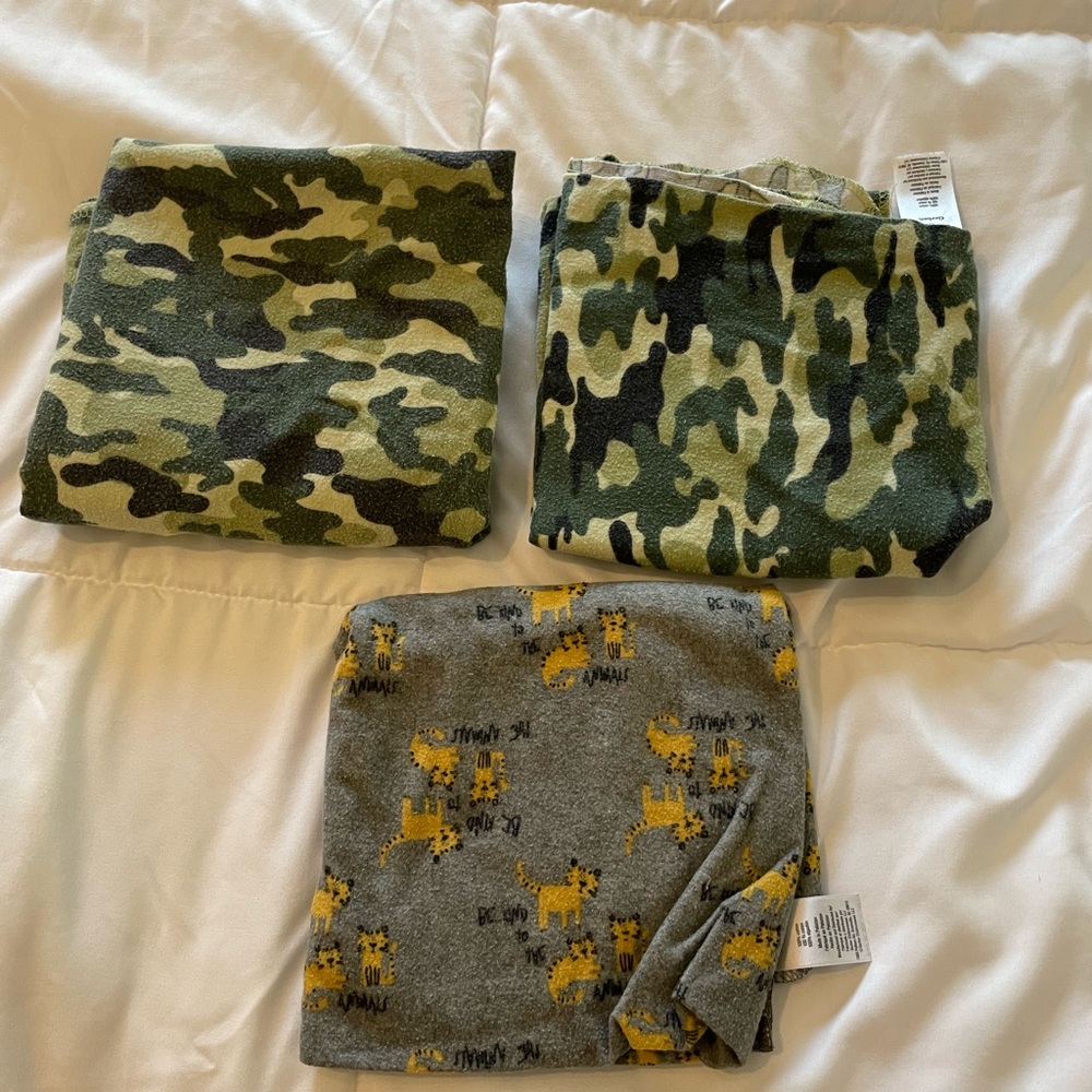 Camouflage and Animal print receiving Blankets